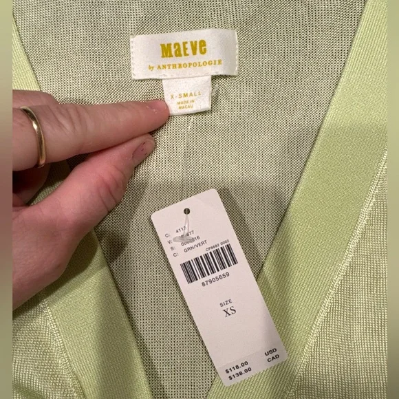 NWT Green Maeve by Anthropologie Cardigan Size XS - Picture 2 of 4